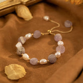 Healing amethyst and freshwater pearl bracelet, perfect gift